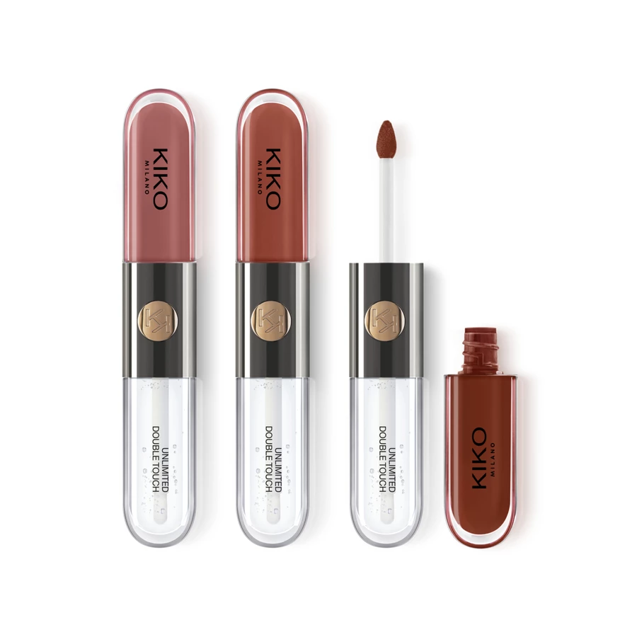 Pronetspace Product Image - KIKO-Rouges à lèvres à double tête, huile pour les lèvres, non décolorants, brillant de maquillage, lait, thé, pâte de haricot, transparent