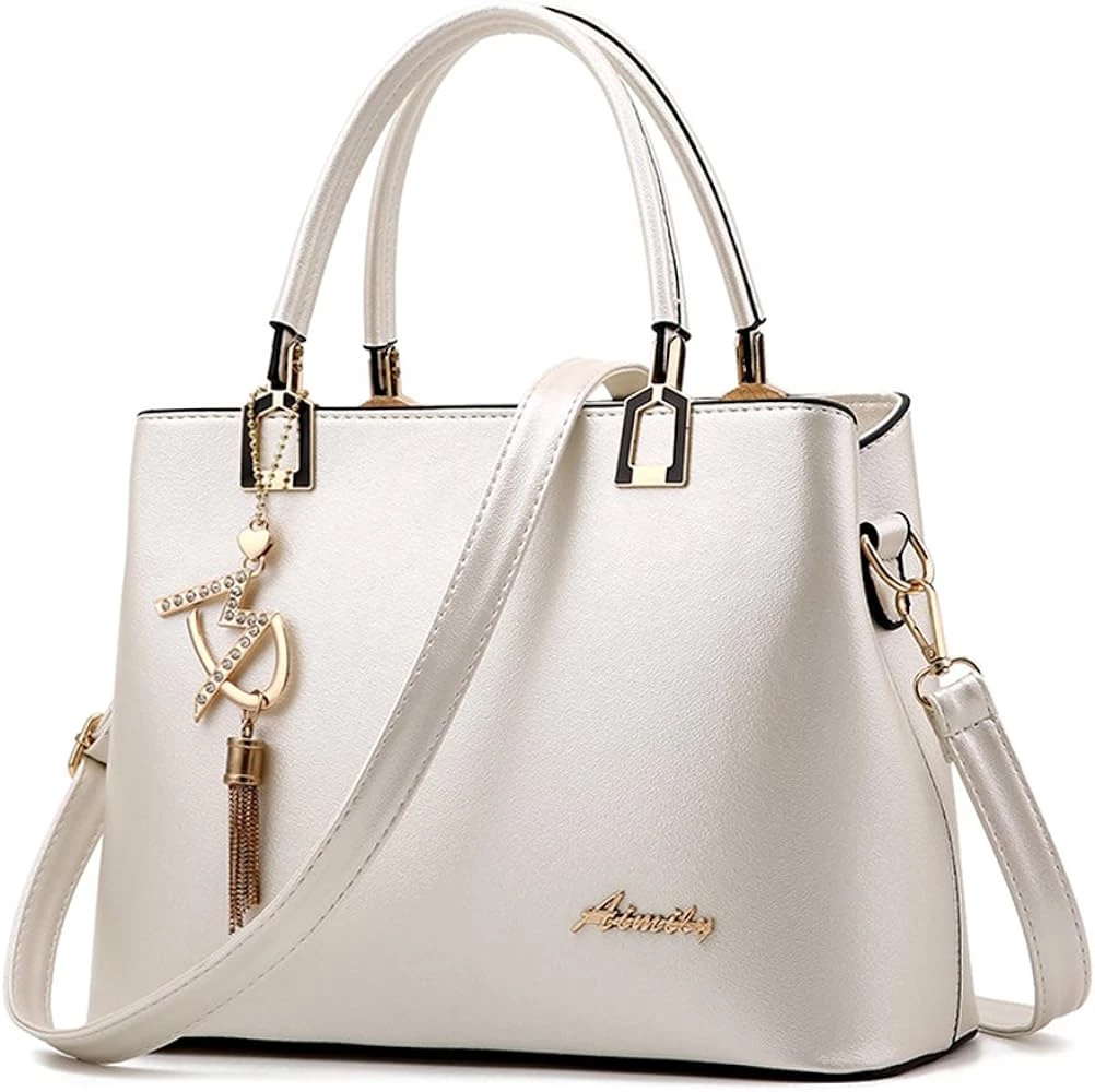 Pronetspace Product Image - Sac Grand Blanc Avec Des motifs En Dorés