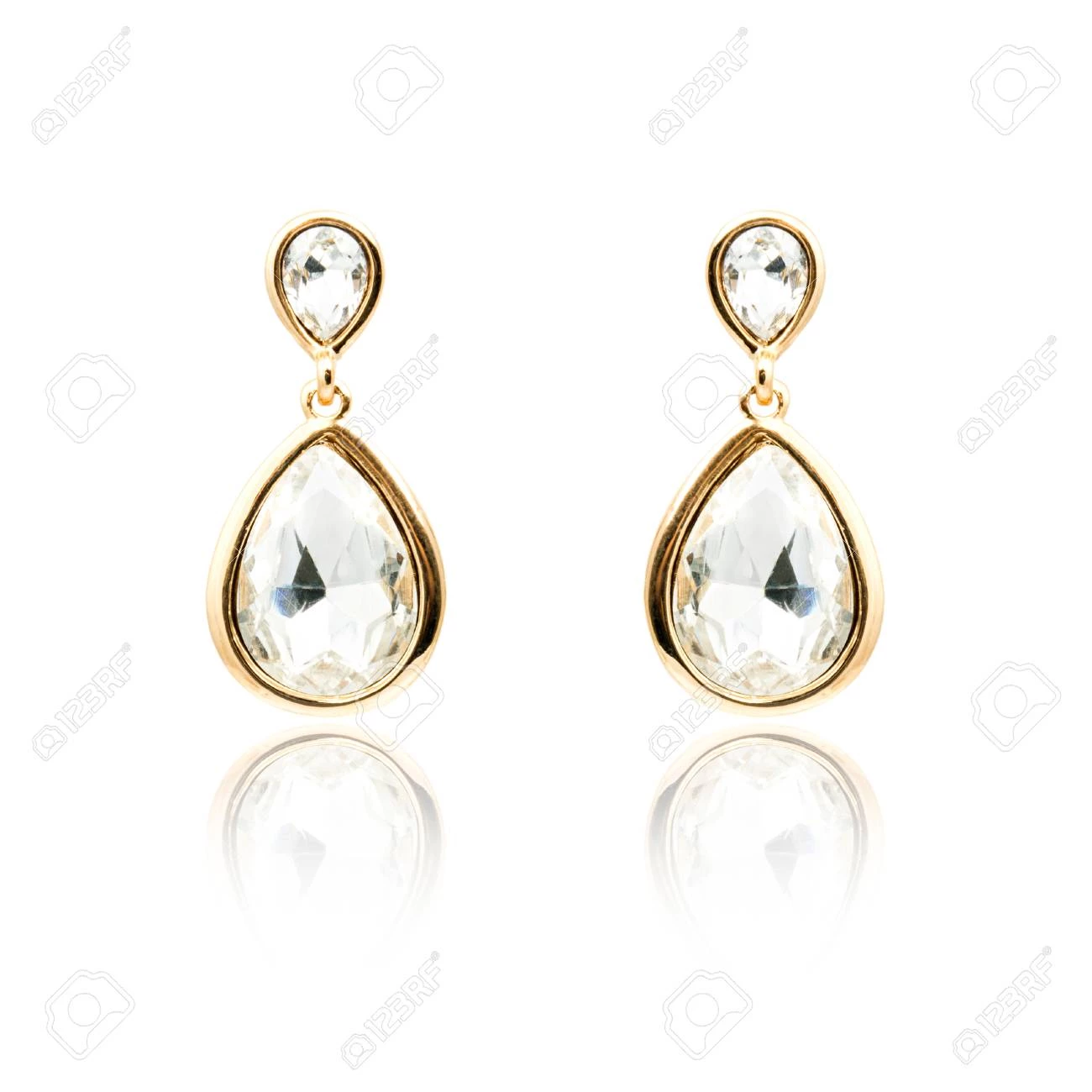 Pronetspace Product Image - Paire de boucles d'oreilles diamant doré