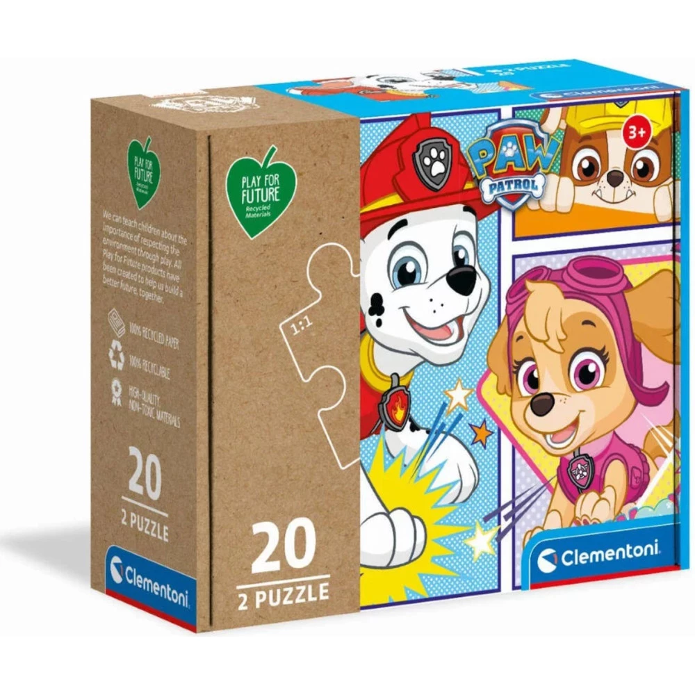 Pronetspace Product Image - PUZZLE CLEMENTONI PAT PATROUILLE 2X20PCES 3 ANS+