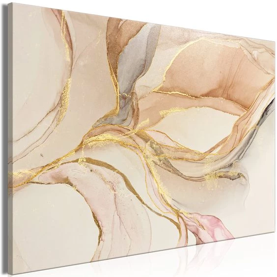 Pronetspace Product Image - Tableau Abstrait Rose Bleu Or