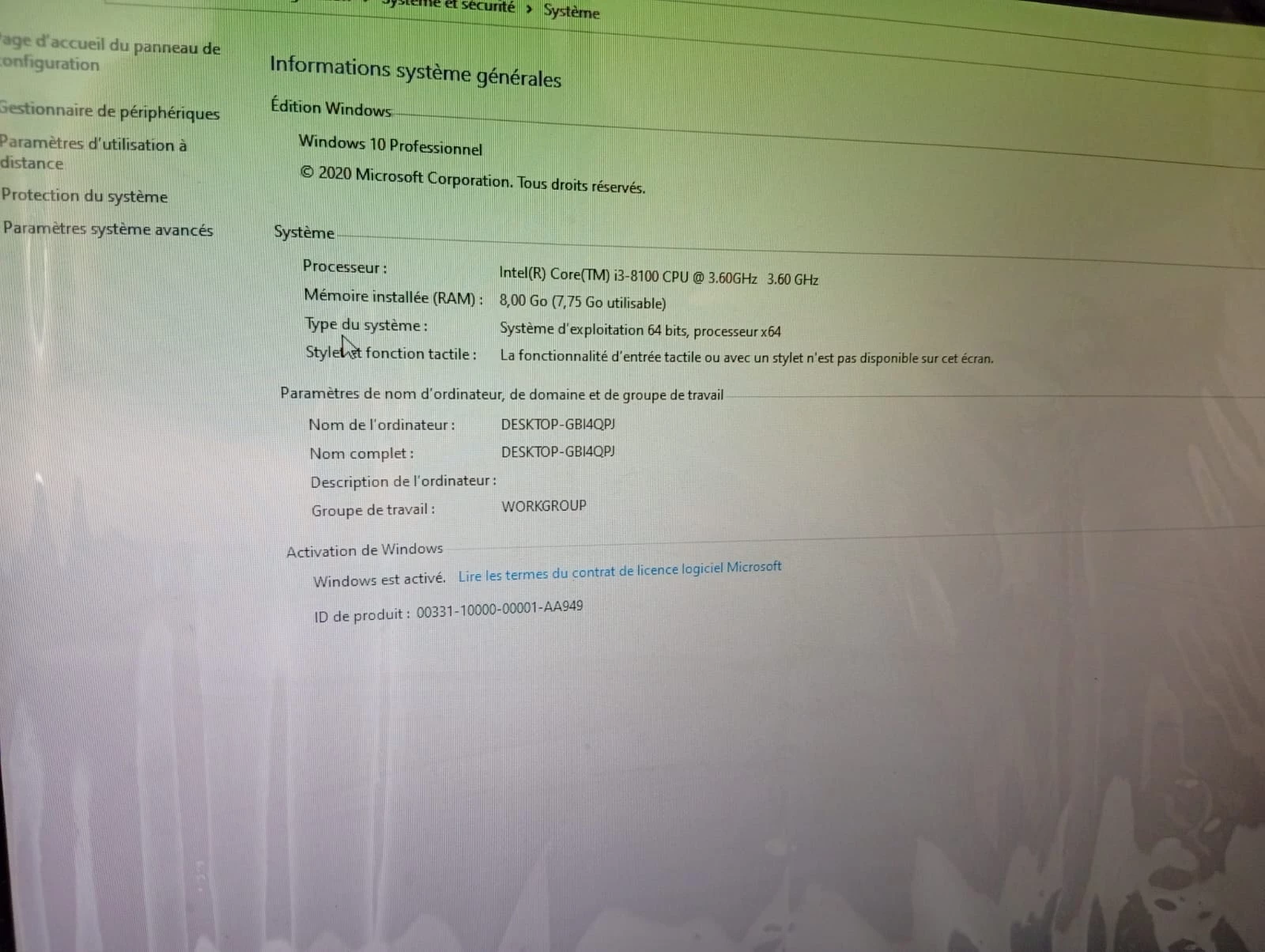 Pronetspace Product Image - PC HP ProDesk i3 8ème Génération /8 G / 500 G