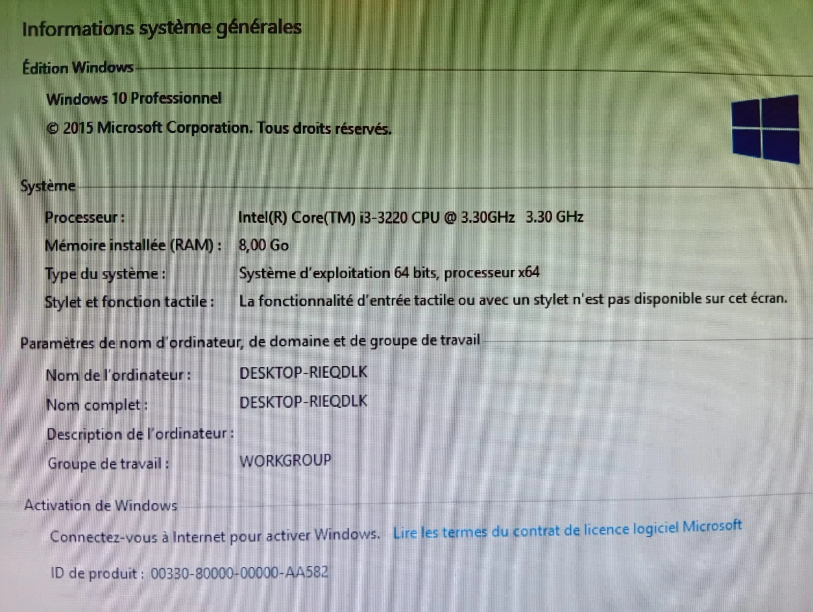 Pronetspace Product Image - PC DE BUREAU COMPLET LENOVO THINKCENTRE (i3-3eme / 8 Go RAM / 500 Go) ????